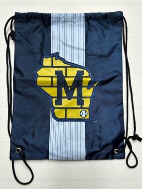 Milwaukee Brewers MLB FOCO Drawstring Backpack Gym Sack Wisconsin Baseball